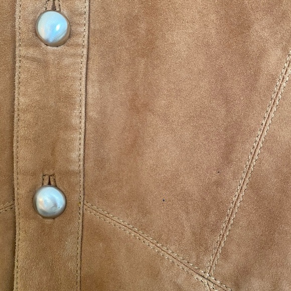 LaMarque Suede Patchwork Button-front Skirt - Picture 4 of 6